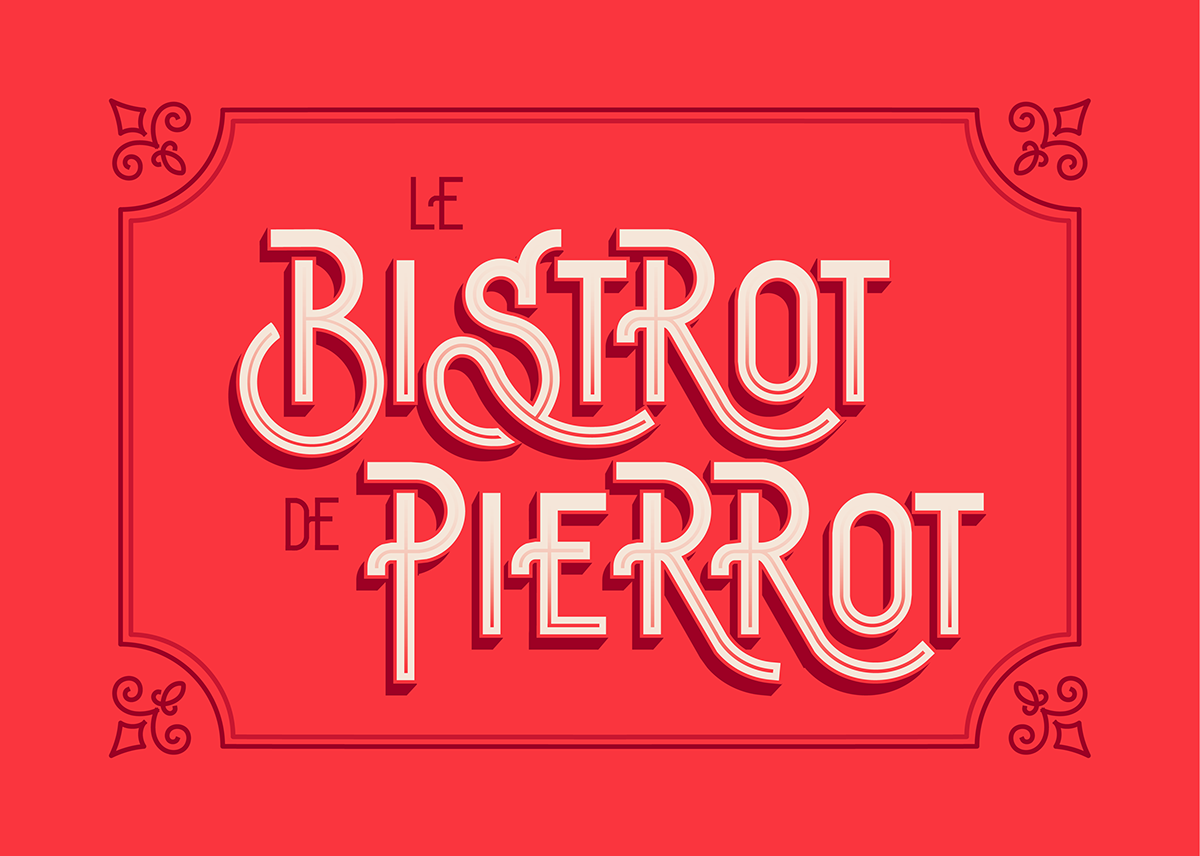 French restaurant drink wine pub Food  typography   logo menu vintage