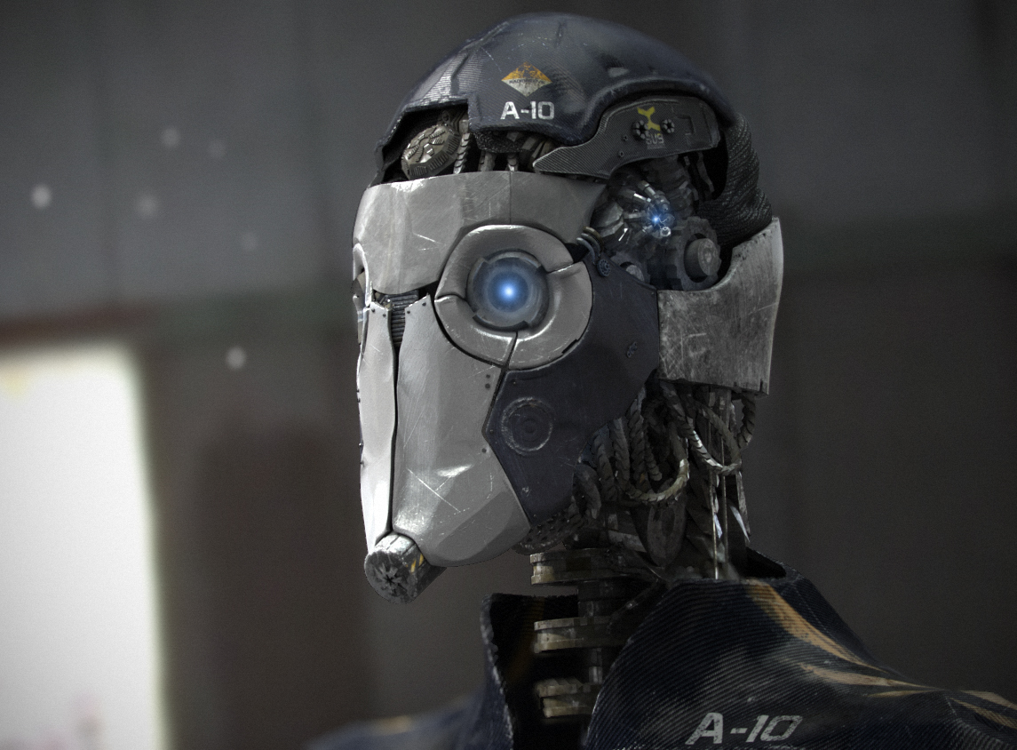 robot 3D Render digital design vfx futuristic photoreal Cyberpunk noir Zbrush hard surface best