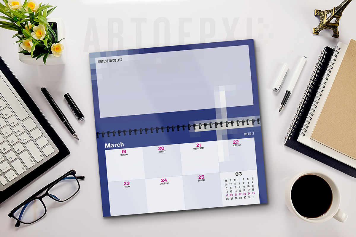 Adobe Portfolio calendar weekl planner art Picasso