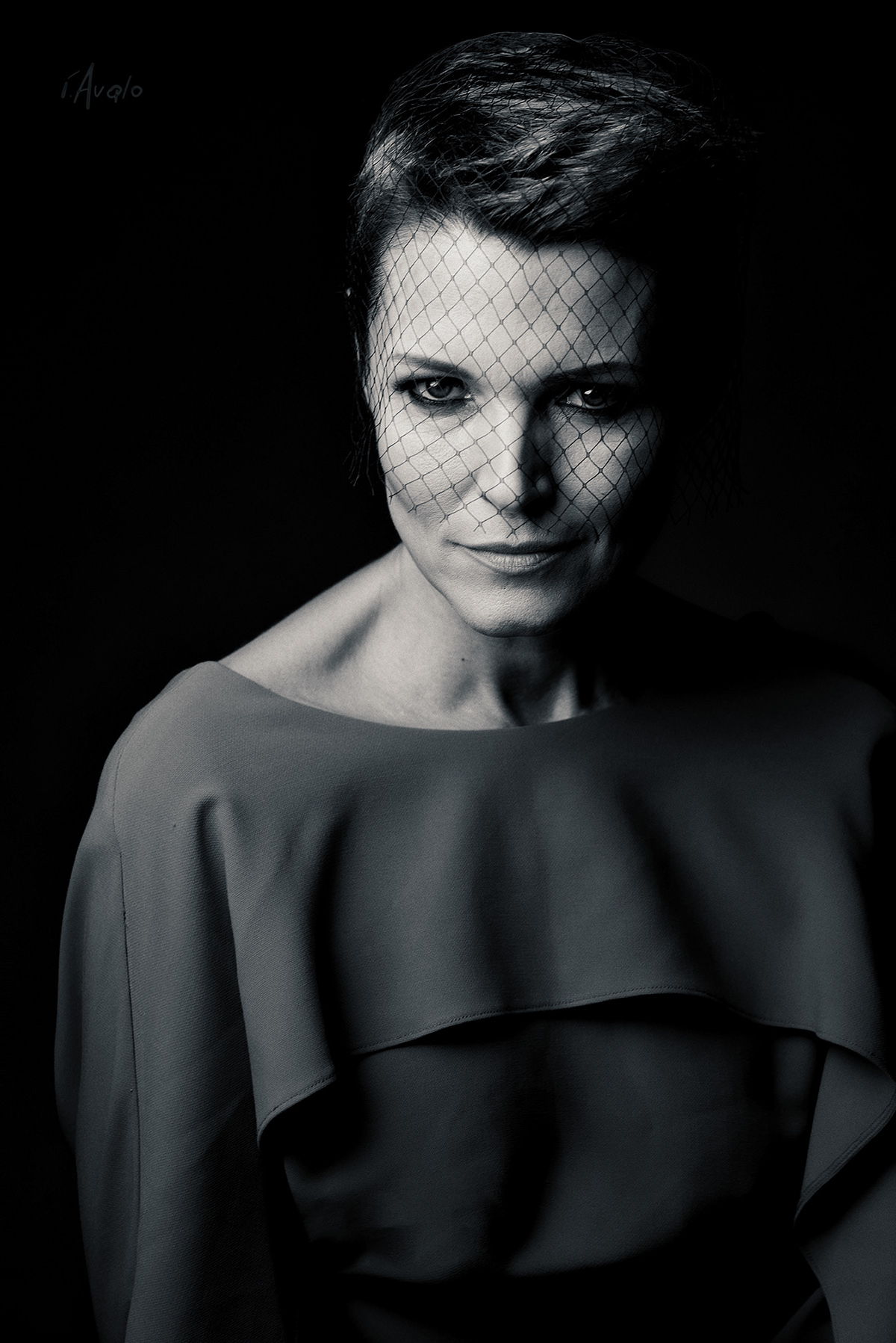 model woman studio black and white colour portrait