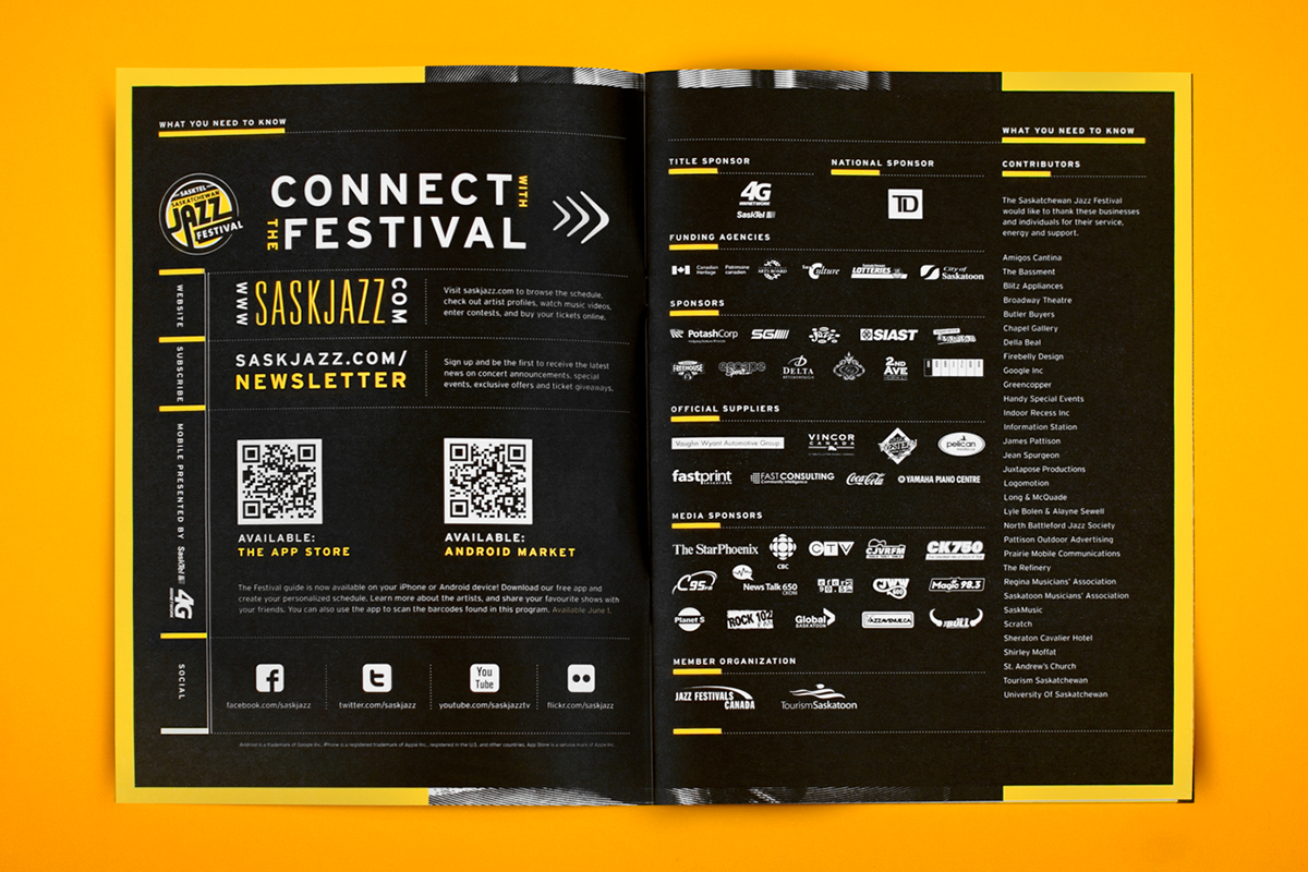 Music Festival jazz festival pattern yellow Saskatchewan Jazz Fesitval poster Booklet Program iphone app Lanyard