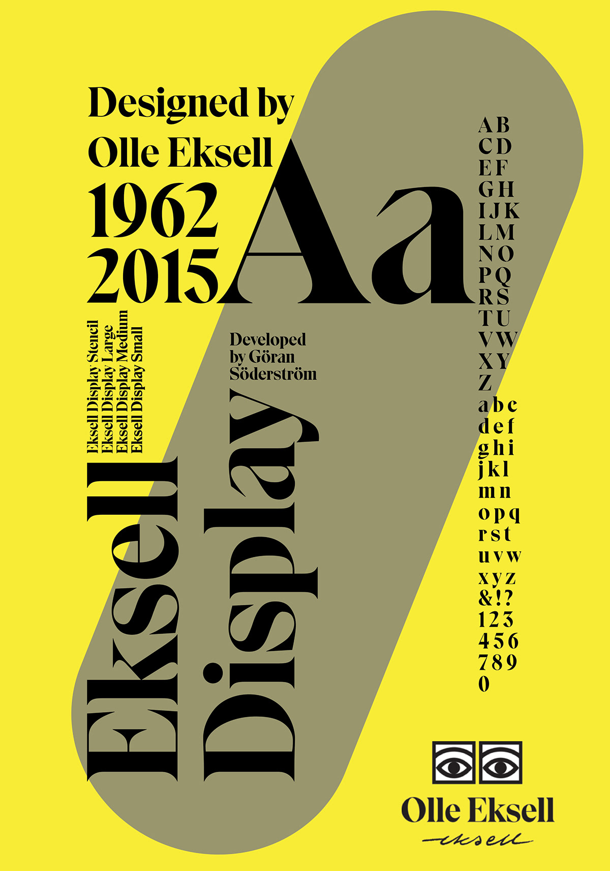 poster design adobe illustrator Typeface font typography   Poster Design Eksell Display olle eksell