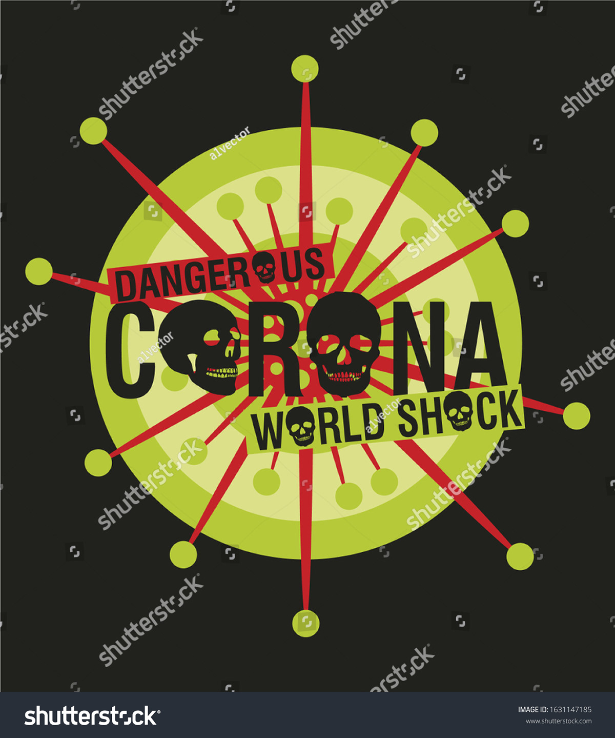 corona virus Coronavirus china skull danger vector art artwork world