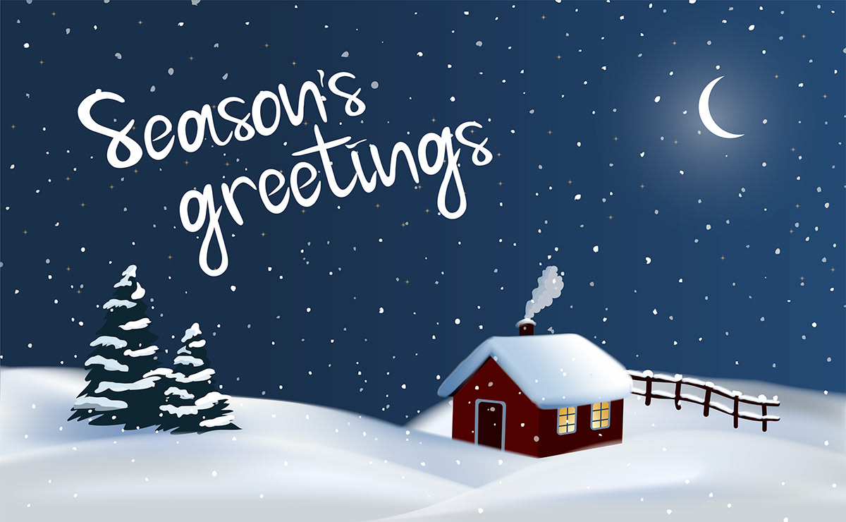 card seasons greetings Christmas cartoon set Drawing  handmade craft vector template