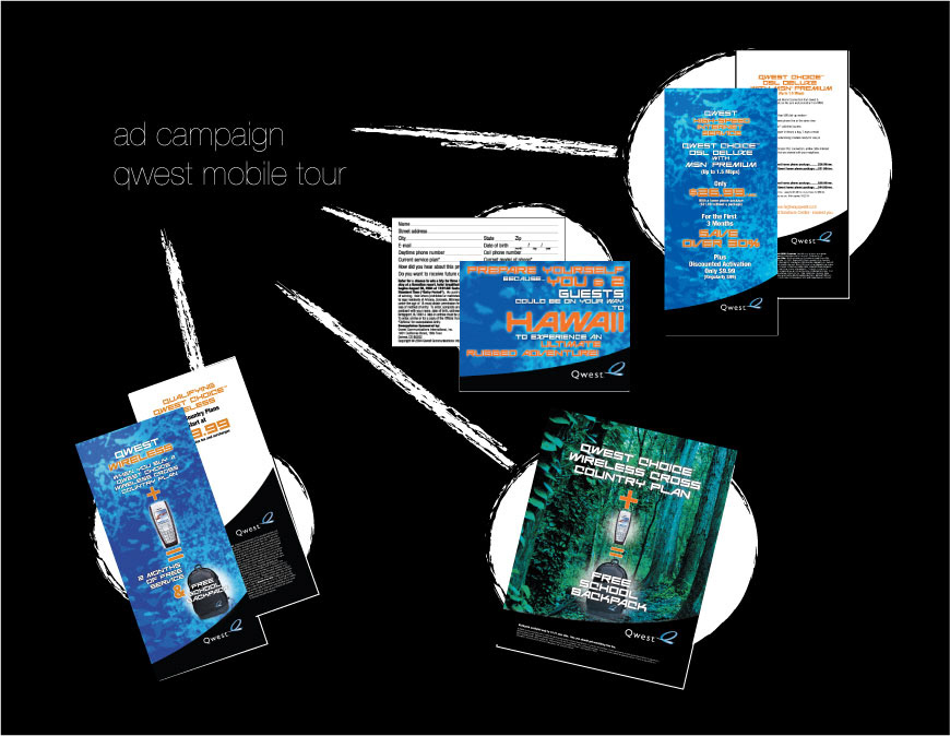 qwest communications moblie tour capture & win ad campaign POS Design Promotion Design