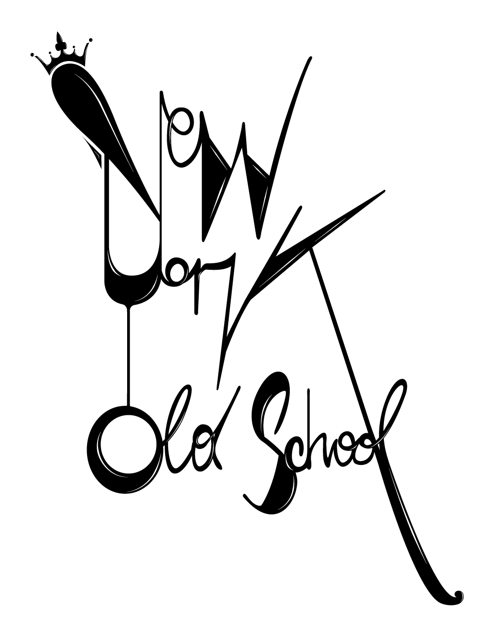 klajdi robo New York typographic graffiti tag black White hand sketch city illustrations