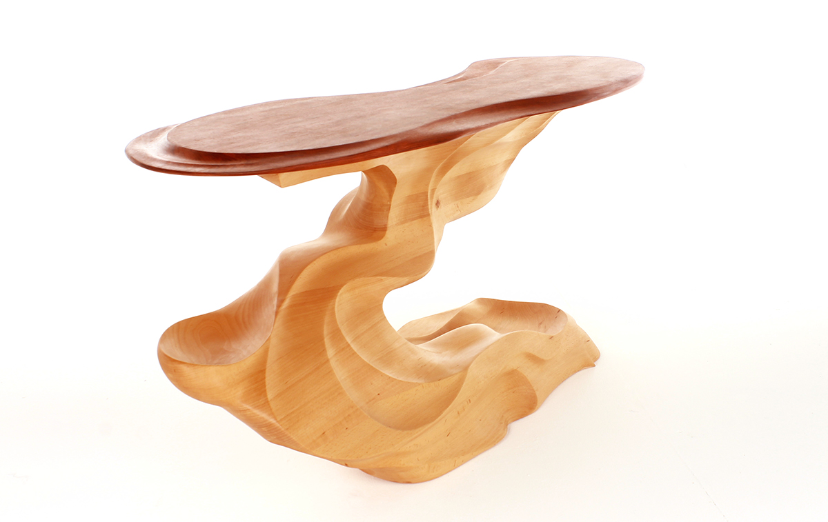 furniture wood table home sculpture Beech bubinga curves
