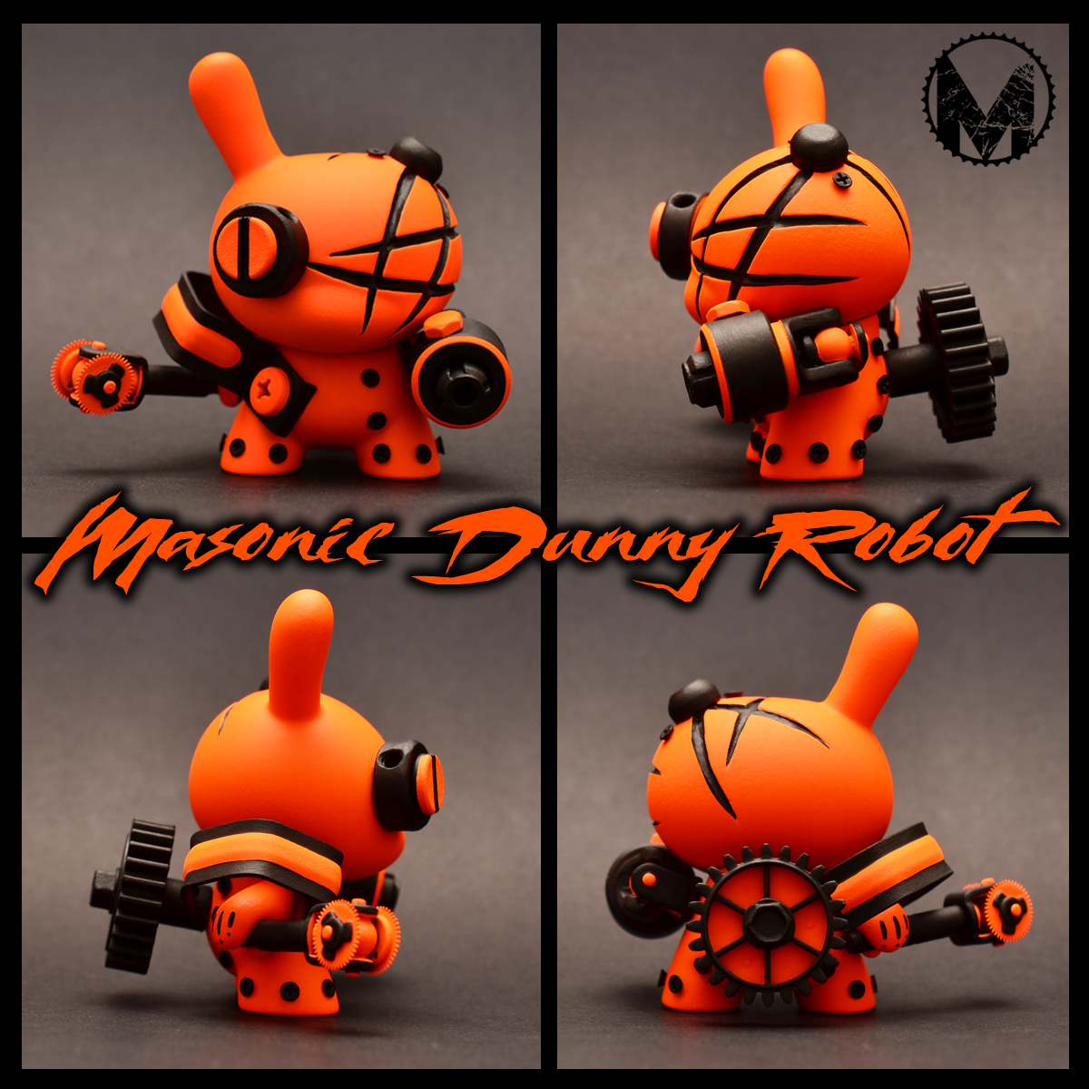 MindoftheMasons   Kidrobot Dunny robot Masonic Dunny Robot mdr vinyl toy designer toy toy abstract Hand Painted
