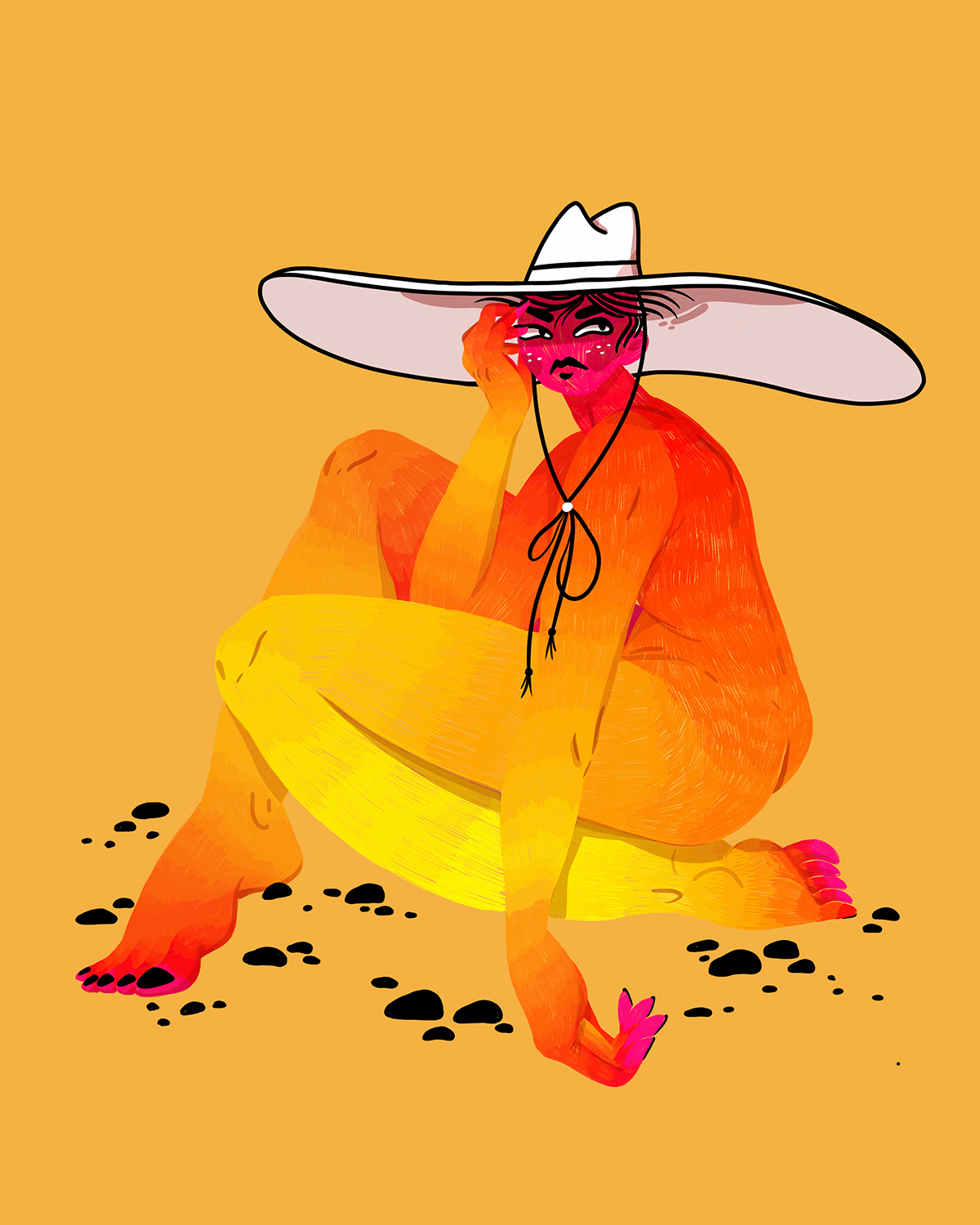 ipad pro ILLUSTRATION  art Drawing  girls strong women neon gradient