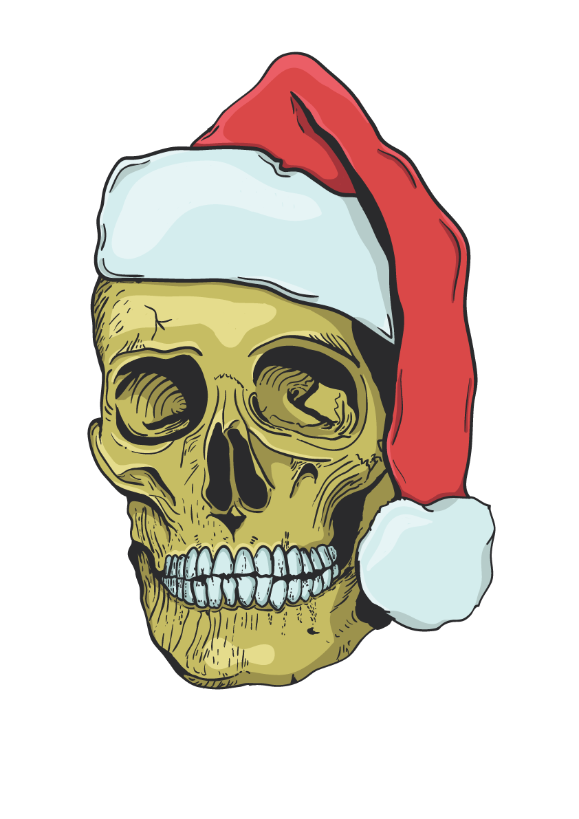christmass skull Illustrator vector bram Rütten