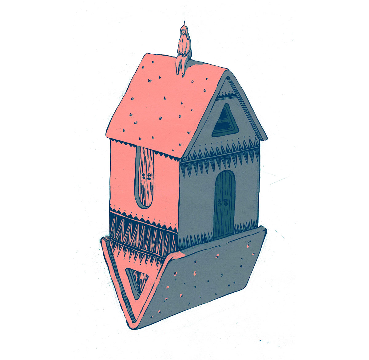 house ILLUSTRATION  Drawing  digitalart human littlehouse