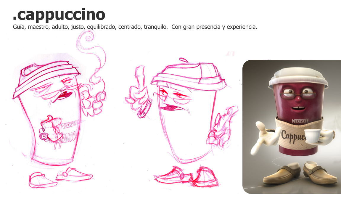 nescafe  Cappuccino latte character animation