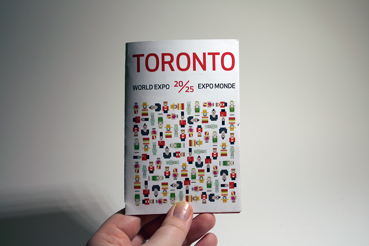 Toronto robots 3d design Booklet pass tickets buttons stickers poster landing page World Expo multicultural