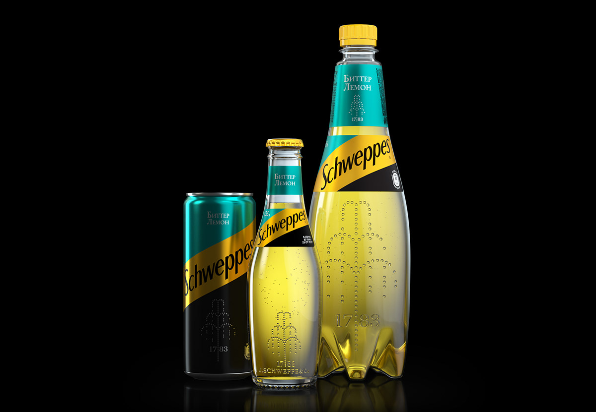 beverages Packaging product design  schweppes soda tonic sparkling drink schweppes tonic bottle label design