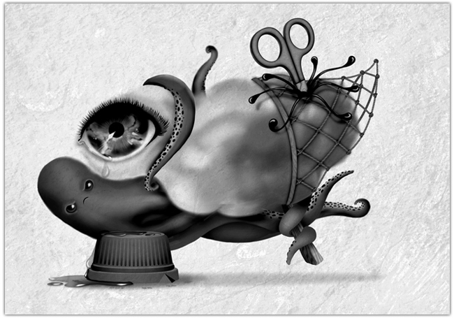 octopus eye Cry tears scissors radio button cloud birdcage butterfly net tentacle surrealism publication book issuu