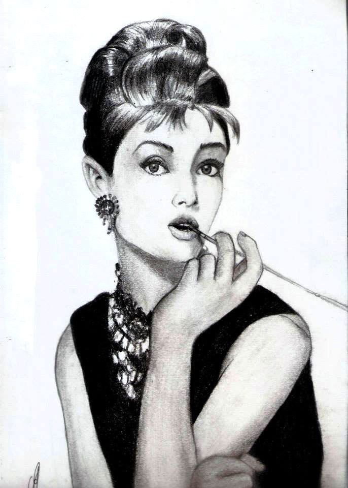 smoker Jack Nicholson Sasha Grey Audrey Hepburn Realistic drawing