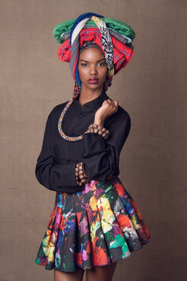 fashion photography african head dress editorial Gaschette Magazine Lauren Fletcher Lauren Fletcher Photography prints Patterns studio art art inspired Portraiture