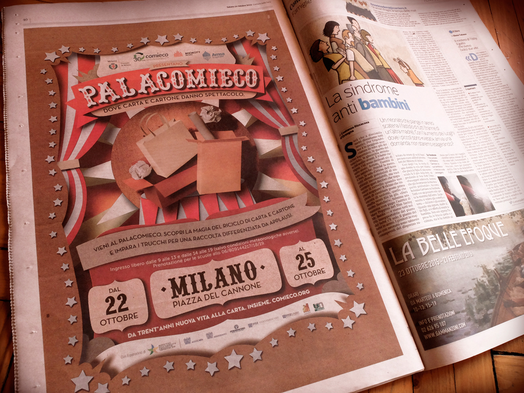 annamaria santoro sindhi tita palacomieco bomboland milano advertsing papercut Circus