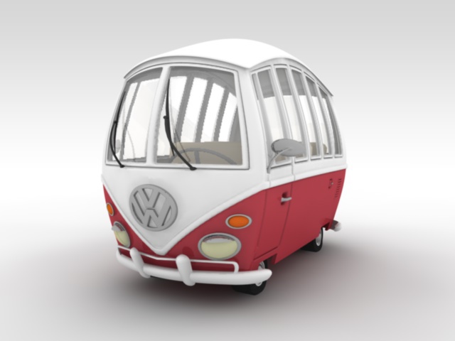 VW Van 3D hippie volkswagen c4d cinema 4d motion graphic car Truck cartoon westfalia