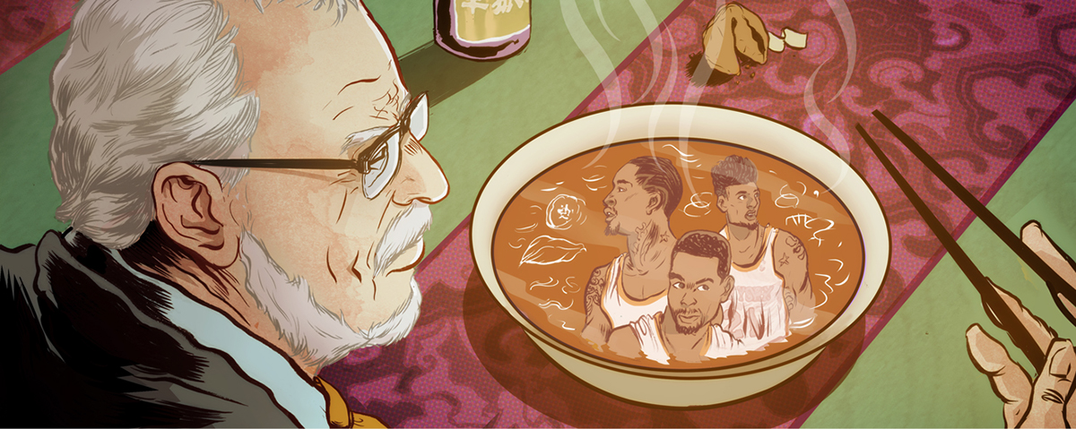 NBA Phil Jackson Phil Files ESPN digital illustration Rafa Alvarez Studio sports Editorial Illustration