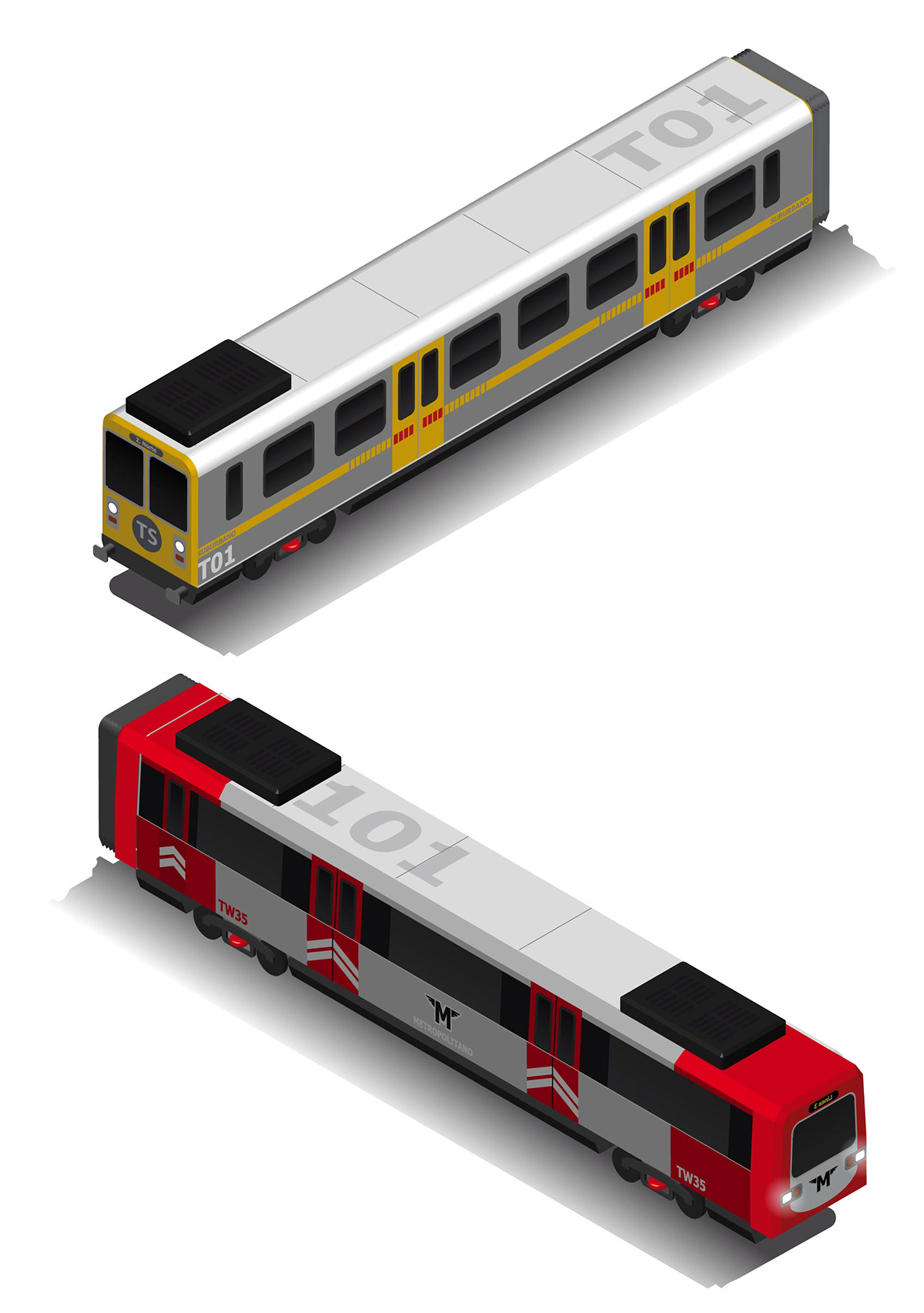 Axonómetrica ilustraciones infografia infographic infraestructura Isometric metro railway trenes vectors