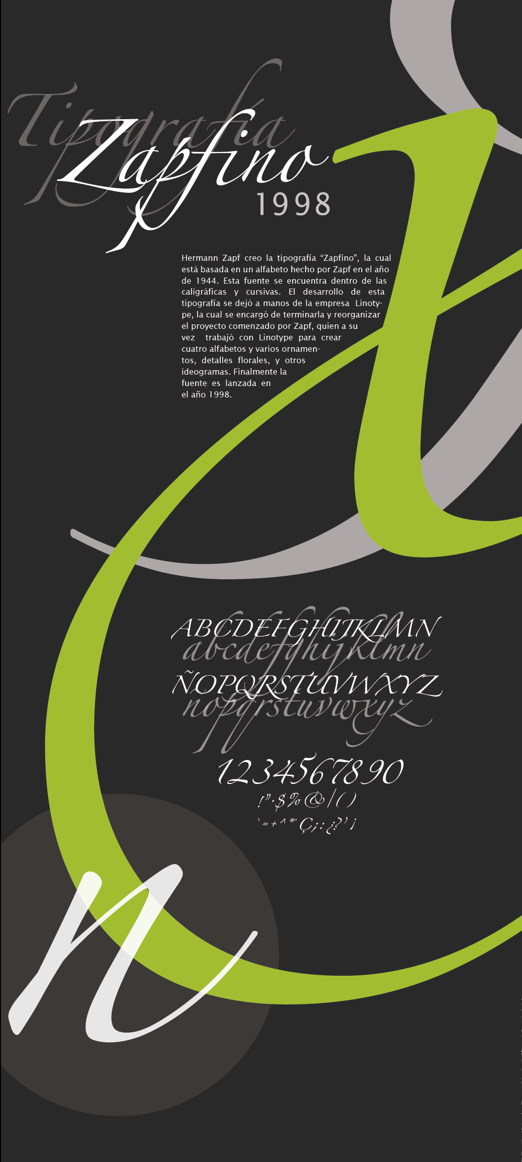 diseño gráfico tipografia editorial afiche zapfino hermann zapf