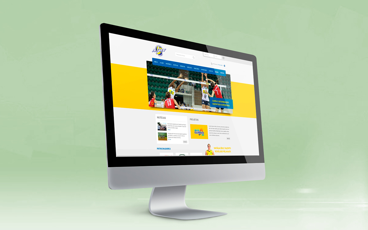 AJOV Association volei sport Zílio Natalia Joaçaba site design new interactive modern visual voleiball
