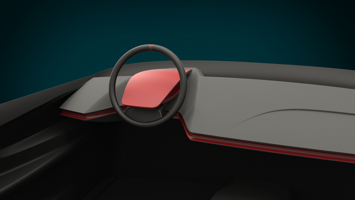 car Interior concept electrosensitive textile Work  Travel business cad