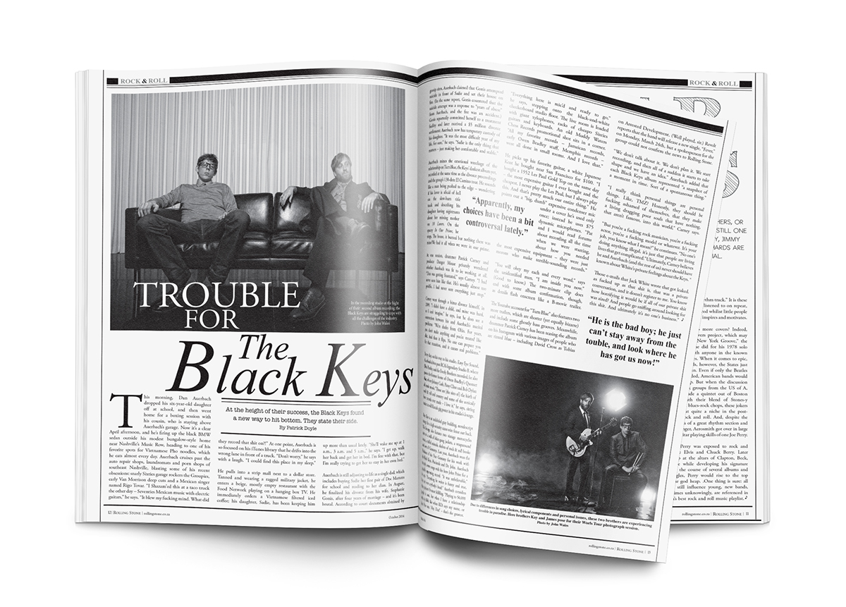 rollingstones magazine Layout monochrome