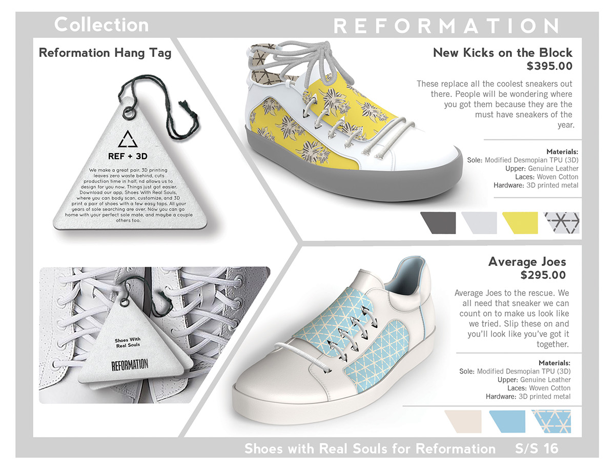 fashiondesign ArtDirection SCAD goeffreybeene YMA reformation Sustainability footwear 3dprinting shoes accessories prints bodyscanning masscustomization motionmedia