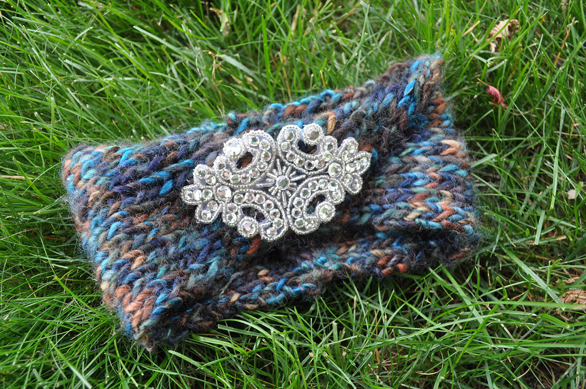 knitting knit headband knit rhinestone textile fiber art fiber wool wool blend Yarns