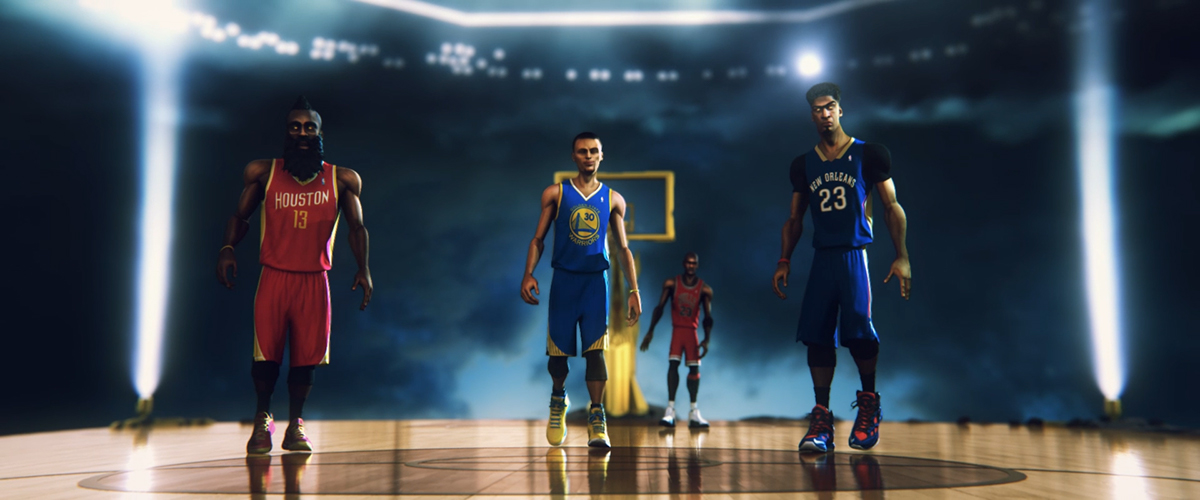 Adobe Portfolio NBA 2k16 basketball videogame game la steph curry Anothony Davis James Harden Michael Jordan bulls cinematic Devastudios