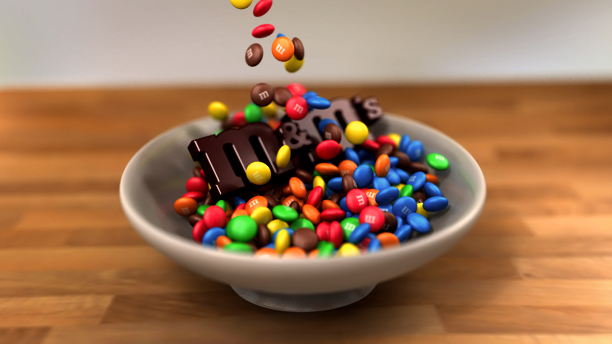 Candy  3d  after effects  Maya   m&m emitter Autodesk Maya 2012 graphics Chocolate rendering Render chocolate motion graphic advertisement short film LCAD