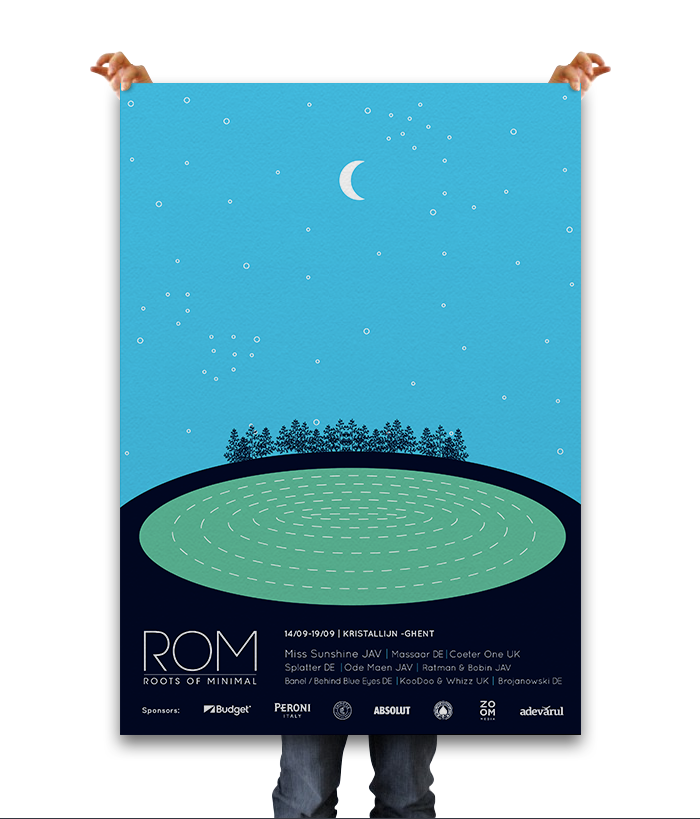 open air festival poster t-shirt Landscape Minimal Music minimal clean forest pond mountain SKY logo brochure pamphlet