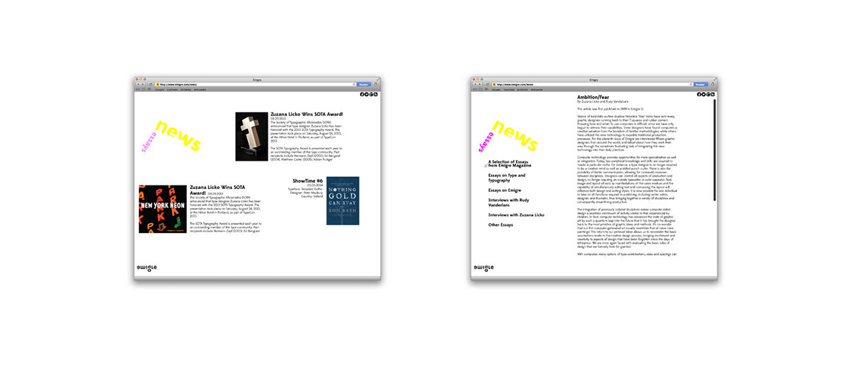 Adobe Portfolio emigre newsletter logo Website wireframe stationary rebranding