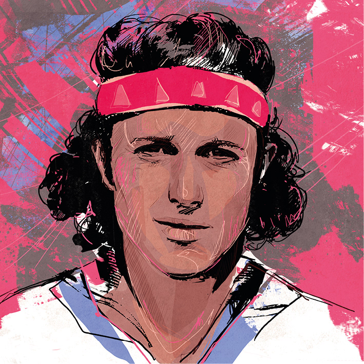 portrait tennis digitalpainting Drawing  ink pencil expressive Brazil sport