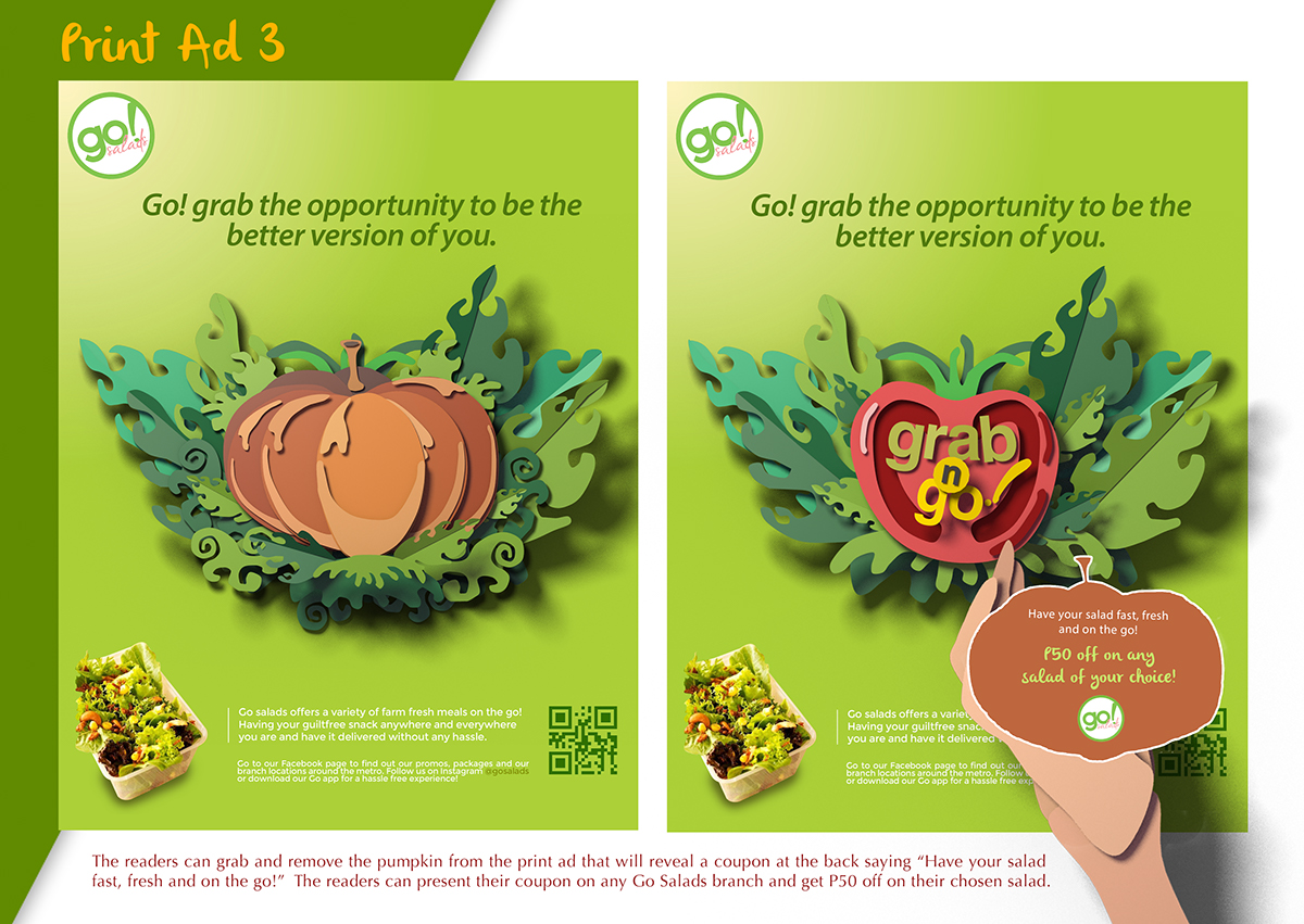 branding . Paper cutting 3d . salad vegetables . thesis . mobile app . installation Print Ad . Ad campaign .