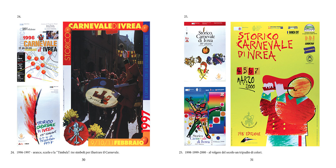 Ivrea carnevale catalogo InDesign mostra impaginazione museo arance manifesti associazione