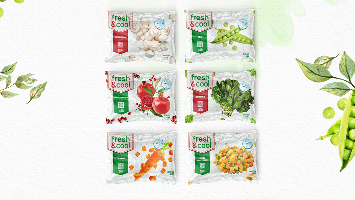 branding  friuts frozen graphic design  Packaging vegetables