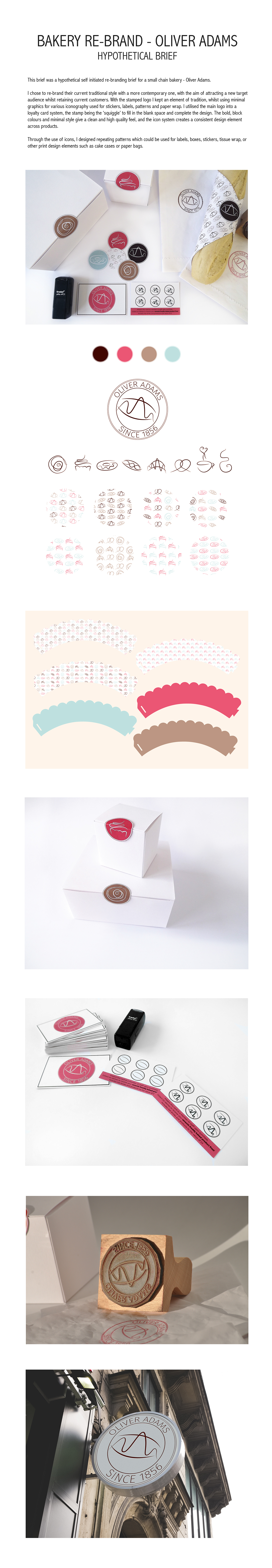 bakery brand pattern minimal modern contemporary icons iconography Hypothetical Rebrand traditional