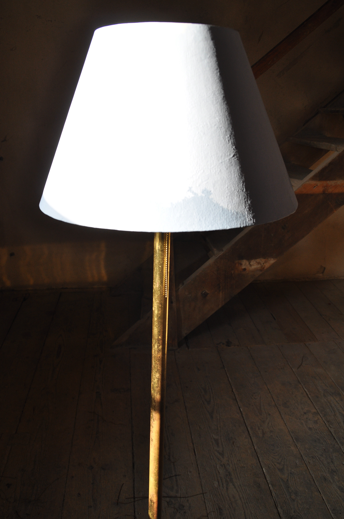 Lamp light floor lamp Painted canvass canvas electric furniture japan plue brass leg bulb lighting exclusive