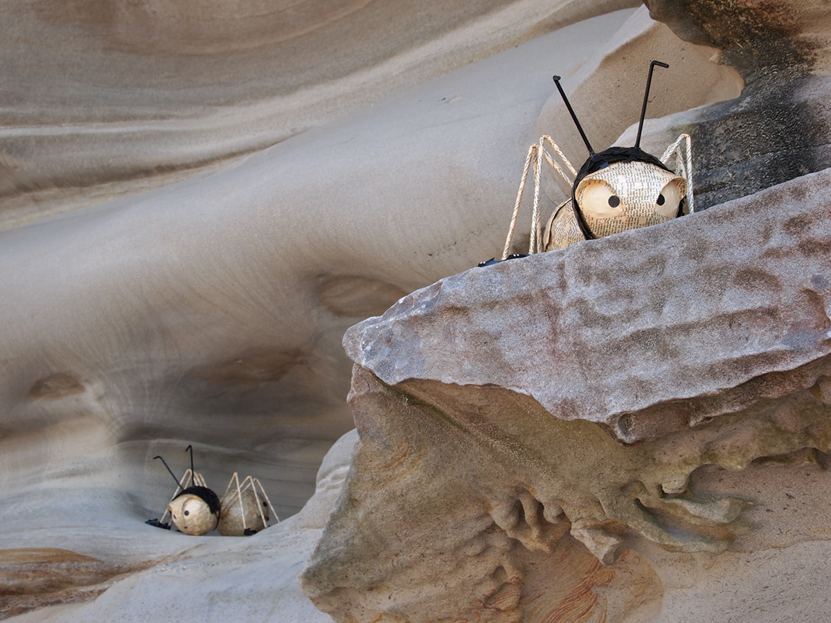 paper sculpture ants outdoor exhibition paper mache