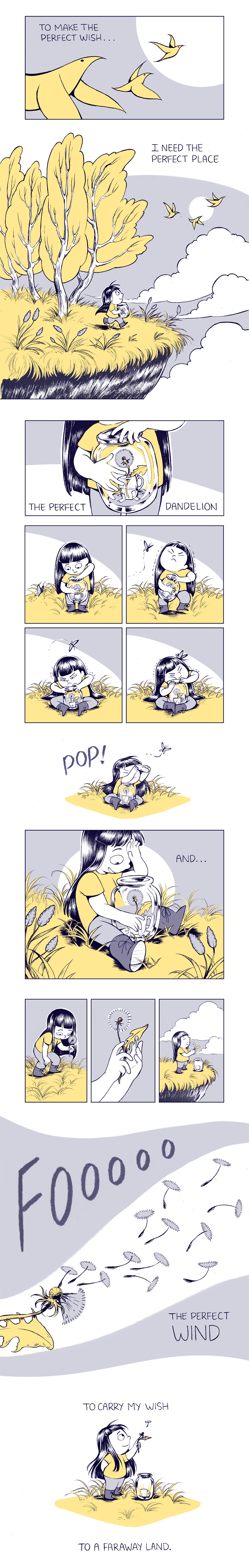 Dandelions wish Nature children comics