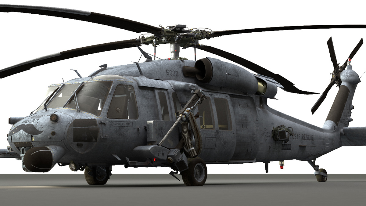 Military helicopter chopper Pave Hawk Blackhawk Machine Guns