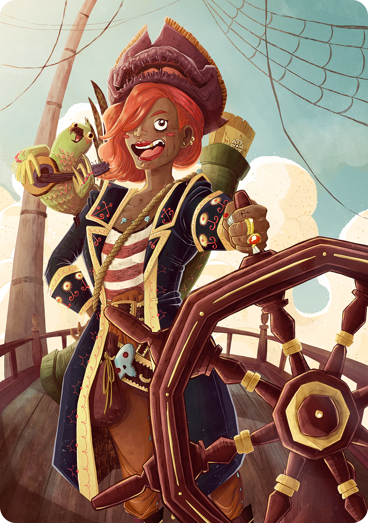 cardgame pirate captain Games ILLUSTRATION  Magic   fantasy powergirl kids cardart