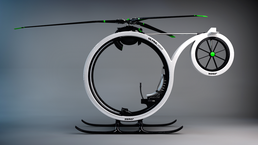 helicopter concept zero 3D helicoptero
