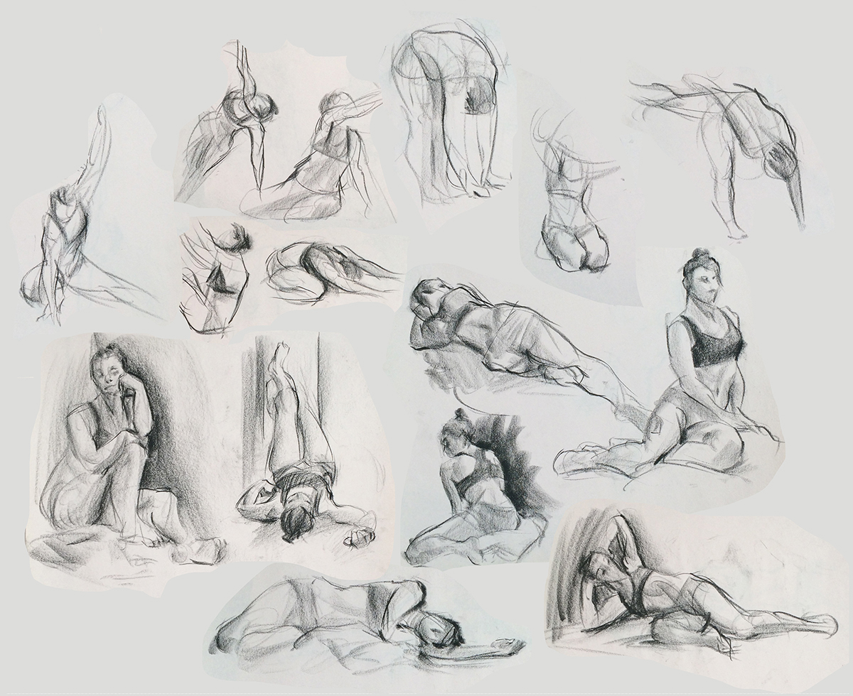 life drawing Figure Drawing conte crayon sketchpad digital painting alan comport
