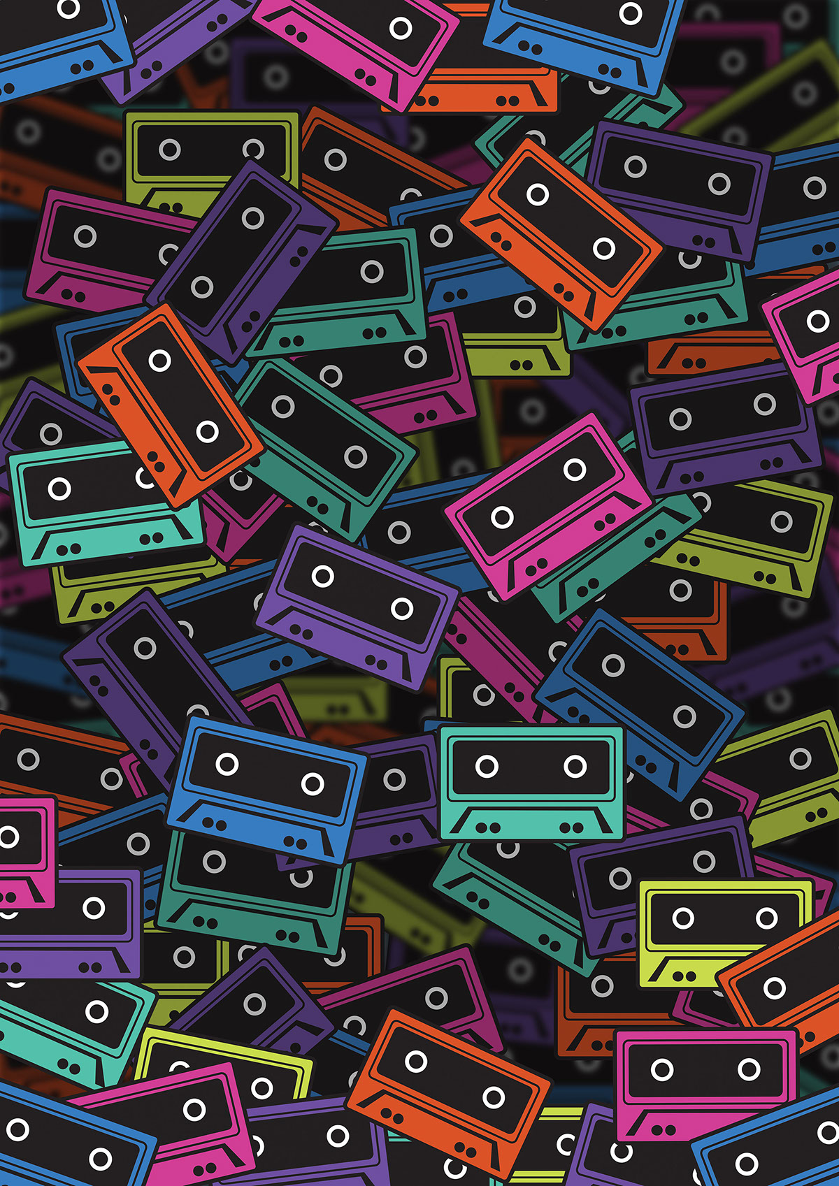 cassetes vector 90's Icon Pop Art music devices Retro old RyanEndry