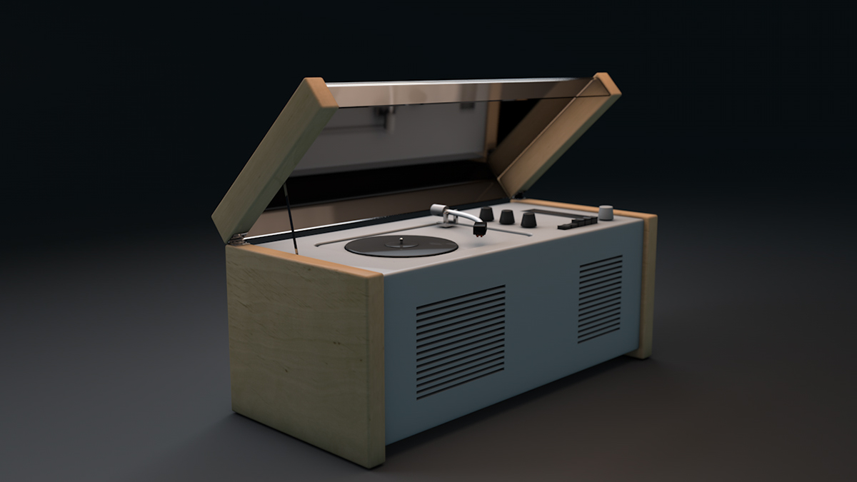 Dieter Rams turntable vynil record player cinema 4d 3D model