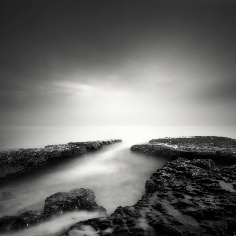 long exposure Nathan Wirth Minimalism monochrome black and white seascapes rocks silence drake's beach point reyes California zen